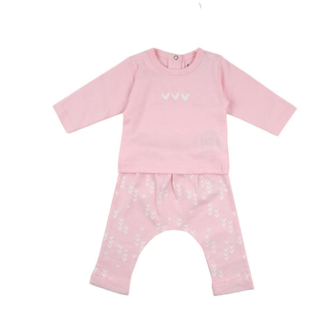 Pijama Baby Bol pantalon y blusa manga larga rosado niña