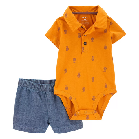 Conjunto 2 Piezas Carters Baby Body manga corta y short para niño