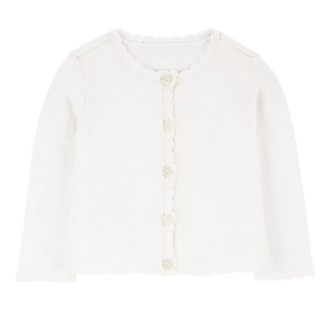 Cardigan Carters abotonado blanco niña