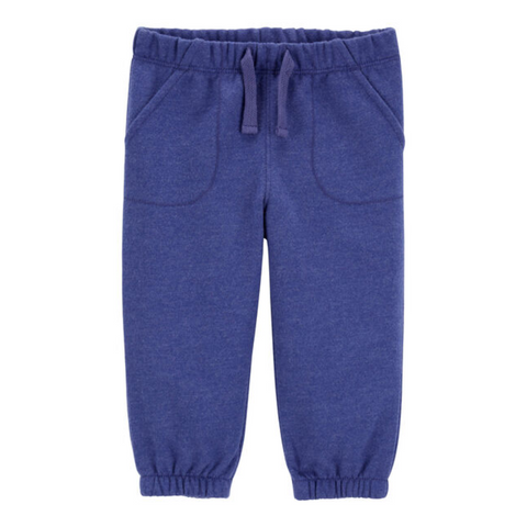 Pants Carters con cintas y bolsas al frente azul para niño