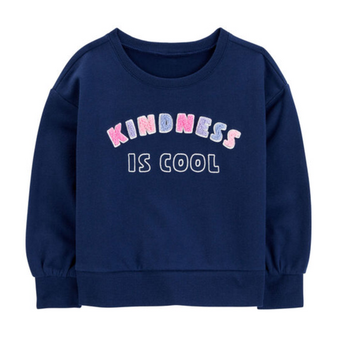 Sudadero Carters diseño Kindness Is Cool azul para niña