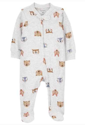 Pijama Carters con pies y zipper al frente diseño de zorro para niño
