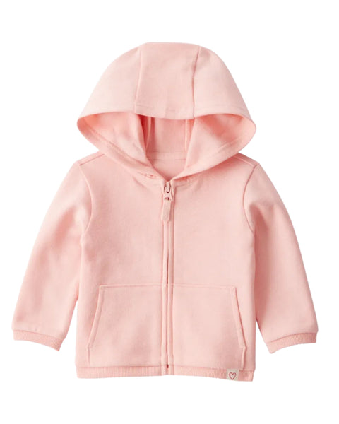Sudadera Carters con capucha y zipper color rosada de fleece para niña