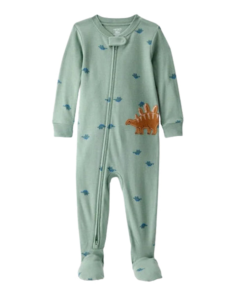 Pijama Carters con zipper y pies estampado color verde para niño