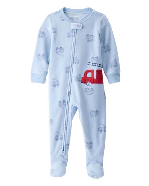 Pijama Carters con zipper y pies estampado color azul para niño