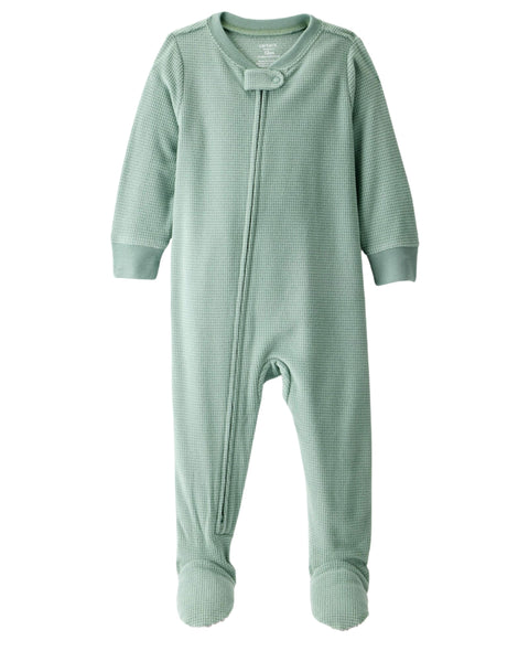 Pijama Carters con zipper y pies color verde para niño