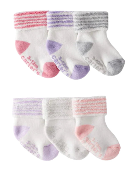 6 Pack de calcetas Carters multicolor para niña