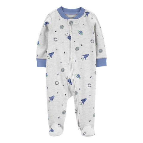 Pijama Carters Baby con pies gris diseño de universo para niño