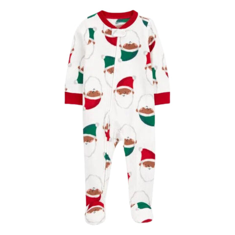 Pijama Carters con pies y zipper estampado de Santa