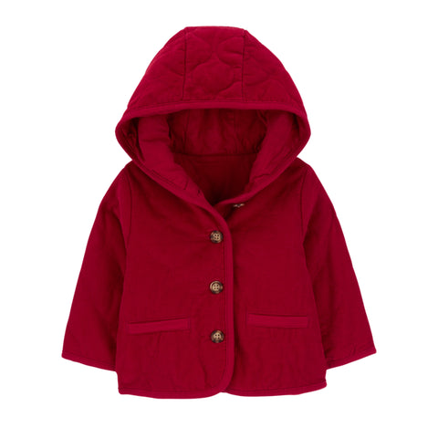 Cardigan Carters con capucha y botones al frente rojo para niña