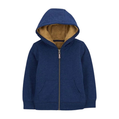 Sudadero Carters Polar con capucha y zipper azul para infant niño