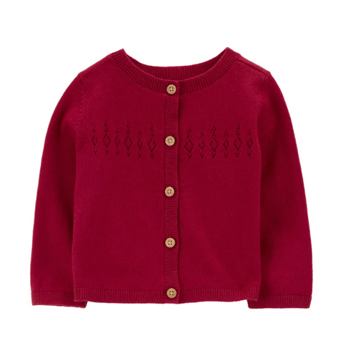 Cardigan Carters abotonado rojo para niña