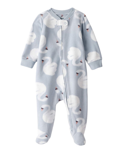 Pijama Carters con pies y zipper color celeste para niña