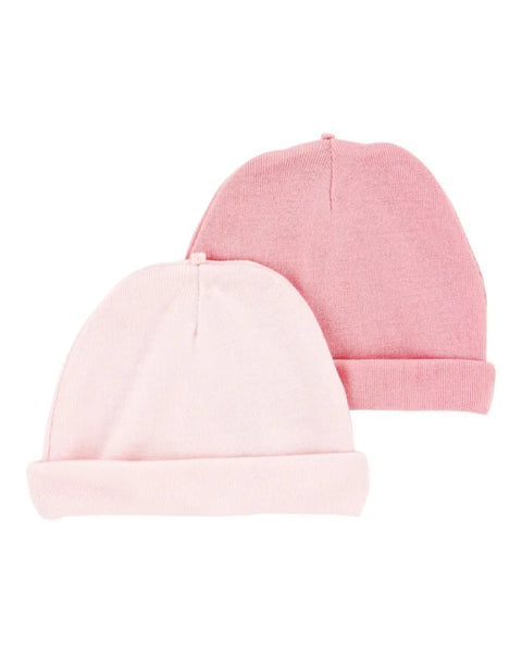 2 Pack de gorritos Carters color rosado para niña - Kinder Guatemala - gorra niña