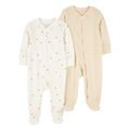 2 Pack de pijamas Carters con pies y zipper doble via con estampado multicolor unisex - Kinder Guatemala - set de 2 pijamas