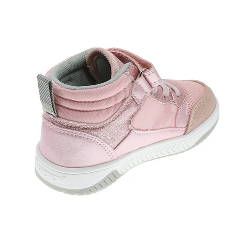 Zapato tenis Beppi alto con cintas y velcro rosado niña