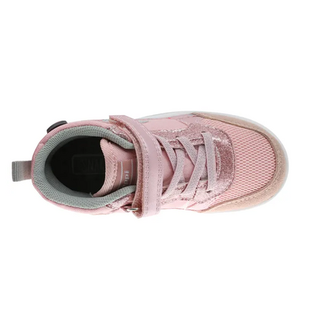 Zapato tenis Beppi alto con cintas y velcro rosado niña