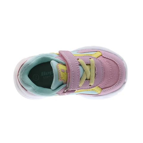 Zapato tenis Beppi con cintas y velcro rosado niña