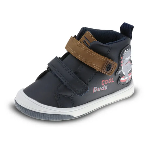 Zapato Beppi tipo bota casual doble cincho con velcro para niño color azul