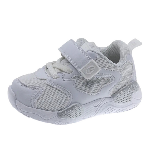 Zapato Beppi tipo Tenis deportivo con cintas y cincho con velcro para niña color blanco