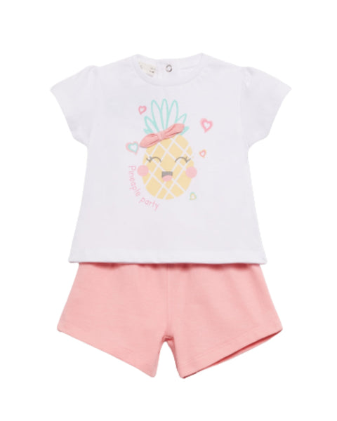 Conjunto Street Monkey 2 piezas: blusa manga corta y pantaloneta multicolor para niña