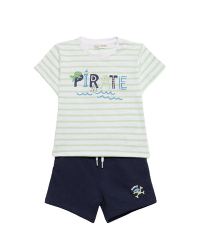Conjunto Street Monkey 2 piezas: T-shirt manga corta y pantaloneta multicolor para niño