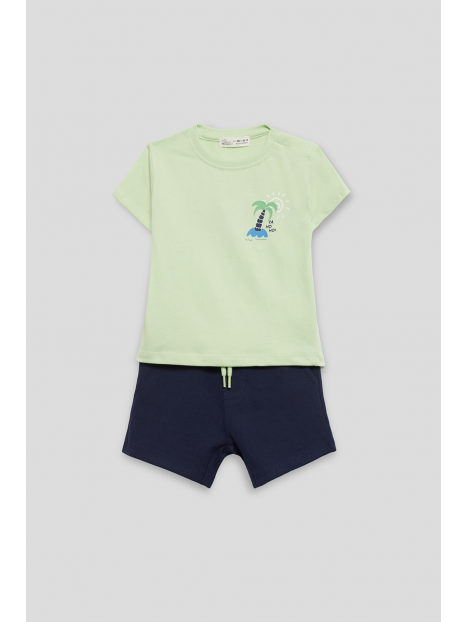 Conjunto Street Monkey 2 piezas: T-shirt manga corta y pantaloneta multicolor para niño