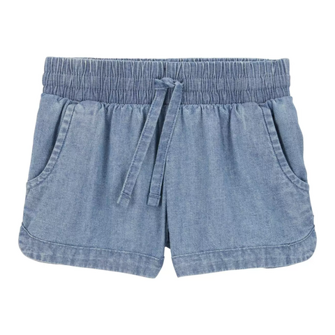 Short Carters con pita en la cintura chambray niña