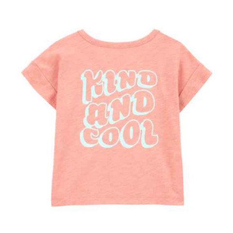 Blusa Carters manga corta estampado flamingo coral niña