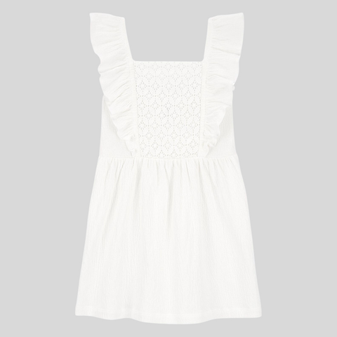 Vestido Carters Playwear sin mangas blanco para niña