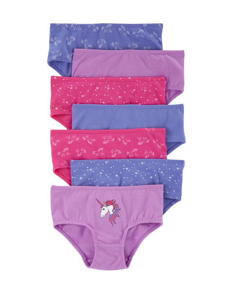 7 pack de calzoncitos Carters de algodón elastico multicolor para niña