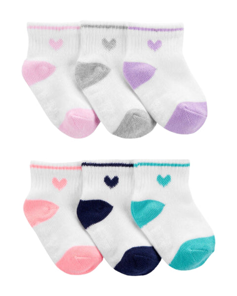 6 Pack de calcetas Carters multicolor para niña