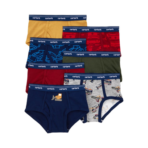 7 Pack Carters calzoncillos de algodón multicolor de algodón para niño
