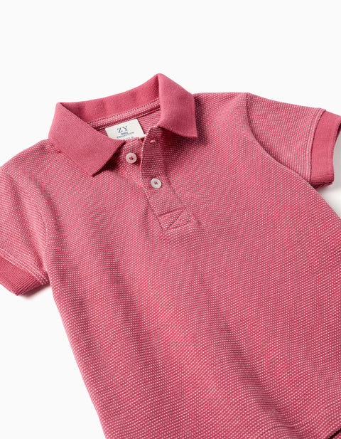 SS SHIRT COTTON, DARK PINK, 6/9M
