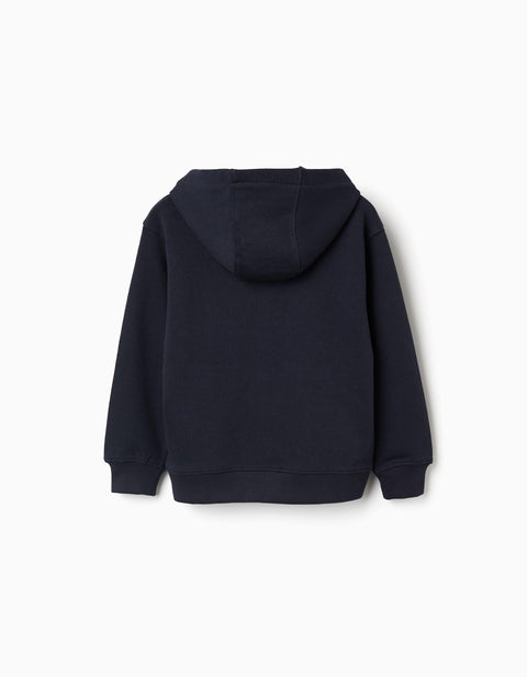 SWEAT FLEECE COTTON, DARK BLUE, 3/4