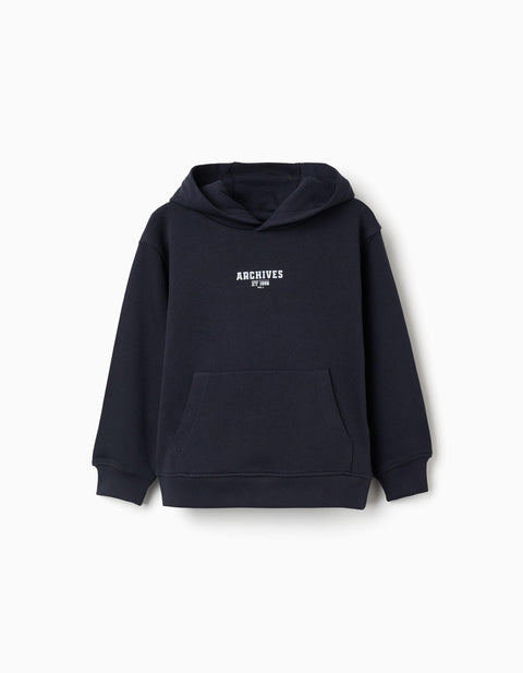 SWEAT FLEECE COTTON, DARK BLUE, 3/4