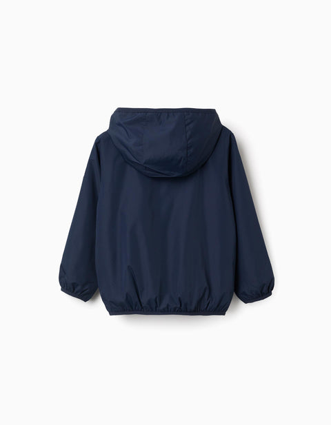 PARKA HOODED POLY, DARK BLUE, 3/4