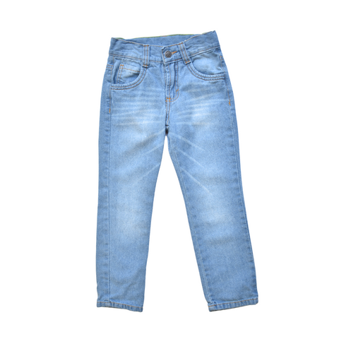 Pantalón de lona People básico 5 bolsillos azul niño