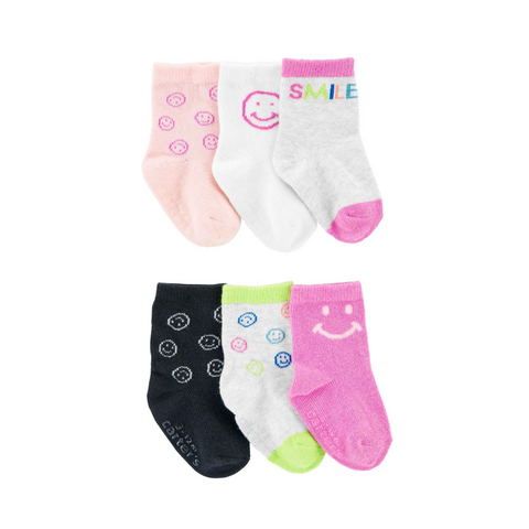 Calcetas Carters  para niñas 6 pares  multicolor