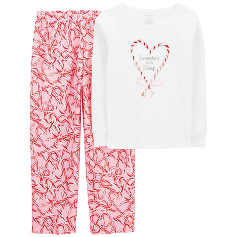 Cj pijama Carters pantalón y blusa manga larga corazón