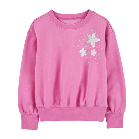 Sudadero de invierno fleece Carters Playwear rosado floral niña