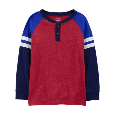 Camisa Carters Henley manga larga para niño