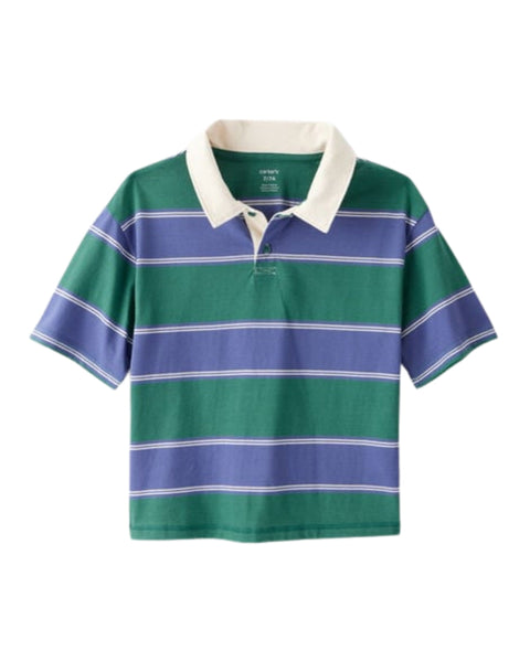 Camisa Carters tipo polo manga corta rayada multicolor para niño