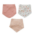 3PK de baberos Elephant and Castle estilo bandana multicolor para niña - Kinder Guatemala - Babero bandana niña