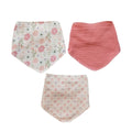 3PK de baberos Elephant and Castle estilo bandana multicolor para niña - Kinder Guatemala - Babero bandana niña