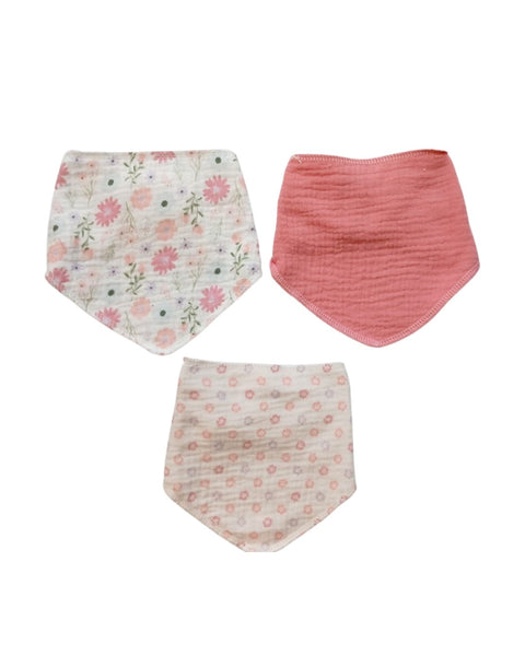 3PK de baberos Elephant and Castle estilo bandana multicolor para niña - Kinder Guatemala - Babero bandana niña