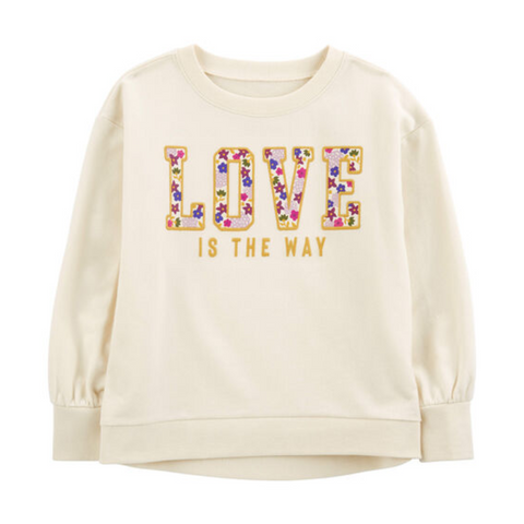 Sudadero Carters Playwear Kid Love Is The Way beige niña