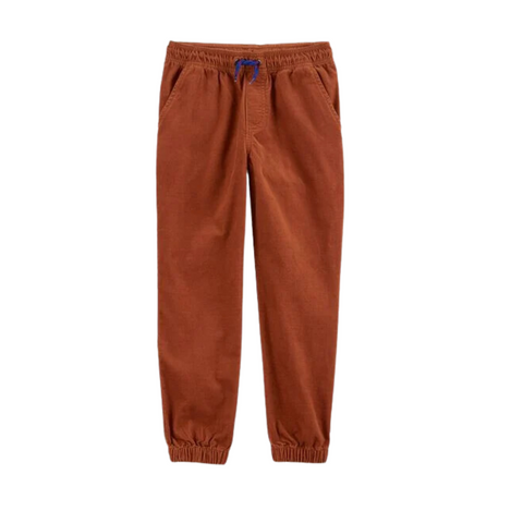 Pantalón Carters de corduroy con pita en la cintura y resorte en tobillos kaki para niños