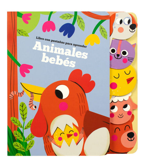 Libro con pestañas para aprender Animales Bebes