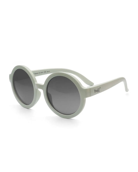 Gafas de sol Real Shades Vibe montura redonda irrompible de moda con acabado mate y lentes de policarbonato ahumado, color verde menta unisex 4+